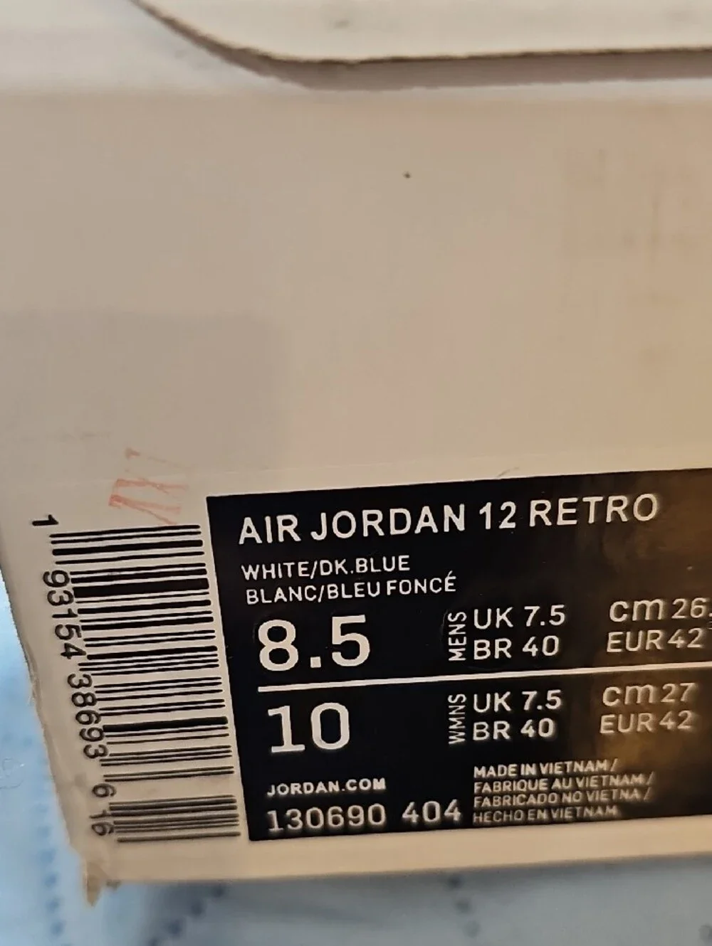 Blue and White Air Jordans 12 Retro